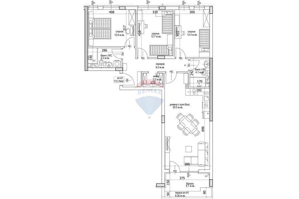 Condo/Apartment - For Sale - гр. Варна, Област Варна, Болгария - zornitsa-1-apartament-a1-scaled.jpg - 360471005-273