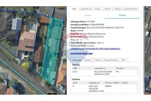 Venda-Terreno-Rua Capitão Doutor Antônio José , 941  - Xaxim , Curitiba , Paraná , 81810340-560251068-22