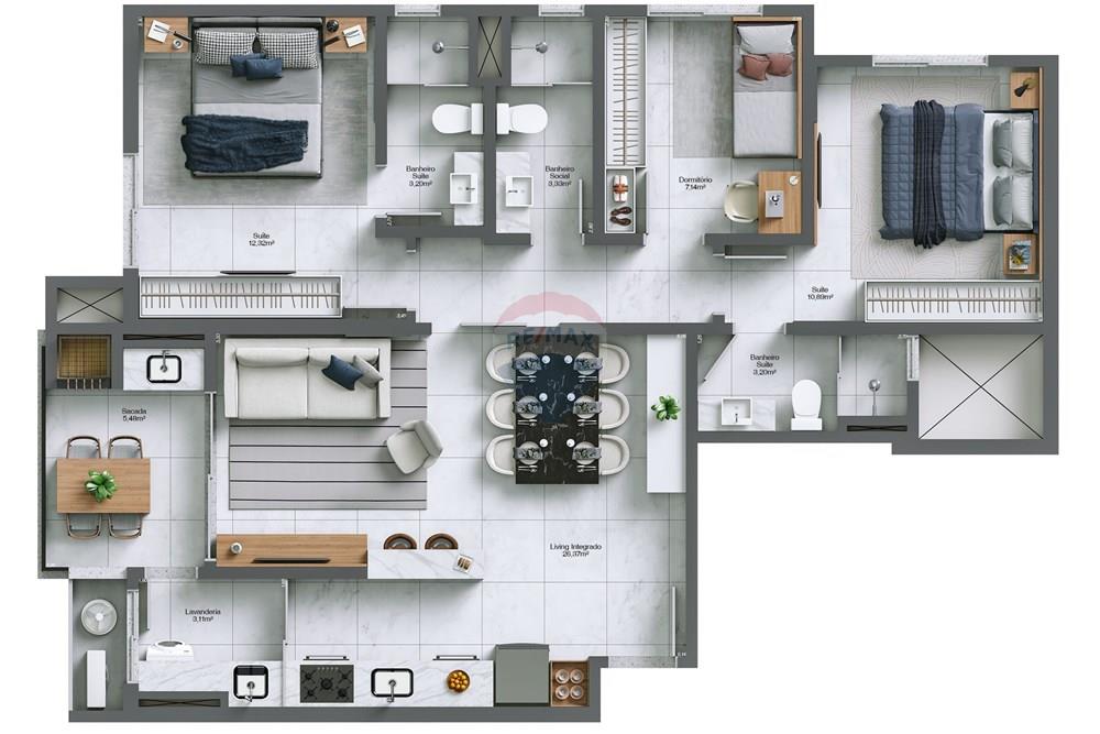 Apartamento - Venda - Criciúma , Santa Catarina - FINAL 04 - COTAS.jpg - 590311026-8