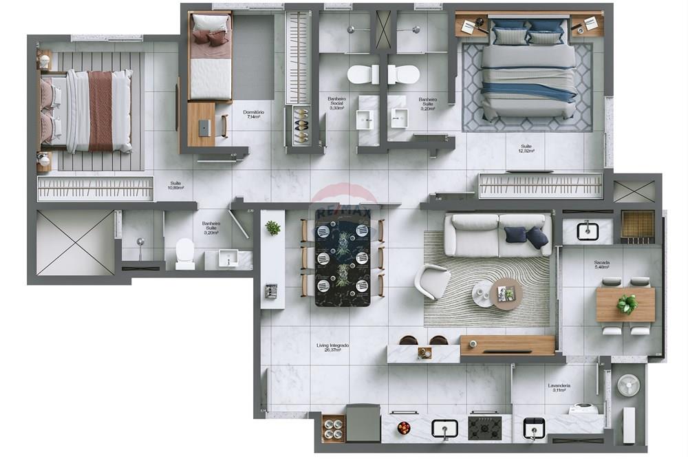 Apartamento - Venda - Criciúma , Santa Catarina - FINAL 03 - COTAS.jpg - 590311026-8