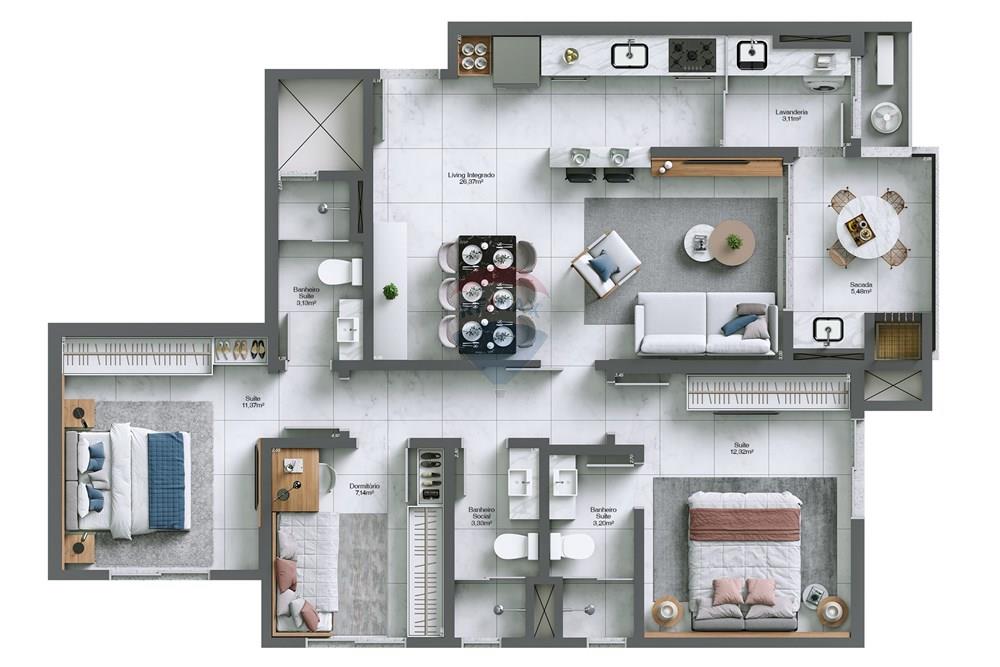 Apartamento - Venda - Criciúma , Santa Catarina - FINAL 01 - COTAS.jpg - 590311026-8