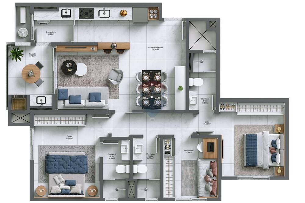 Apartamento - Venda - Criciúma , Santa Catarina - FINAL 02 - COTAS.jpg - 590311026-8