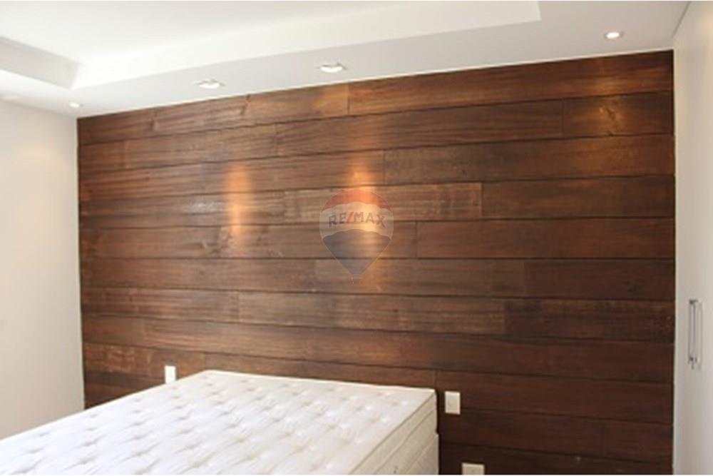 Apartamento - Alugar - São Paulo , São Paulo - 1 parede de tábuas de madeira, pintadas na cor marrom escuro.JPG - 601361019-3071