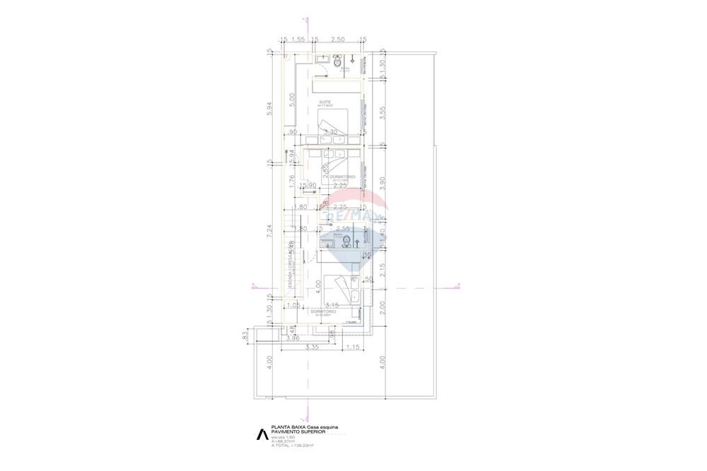 Casa - Venda - Passo Fundo , Rio Grande do Sul - PLANTA BAIXA CASA SAN DIEGO PAVIMENTO SUPERIOR - AREA PRIVATIVA TOTAL 136,23M_page-0001 (1).jpg - 610271014-150