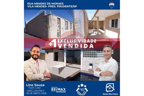 Venda-Casa-Rua Mendes de Moraes , 461  - Vila Mendes , Presidente Prudente , São Paulo , 19040000-630091025-118