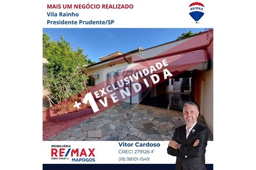 Venda-Casa-Rua Manoel Rainho Teixeira , 195  - Próximo a escola Emílio Becker  - Vila Rainho , Presidente Prudente , São Paulo , 19031220-630091027-71