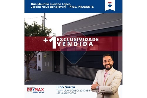 Venda-Casa-Rua Maurílio Luciano Lopes , 243  - Jardim Novo Bongiovani , Presidente Prudente , São Paulo , 19026665-630091025-125