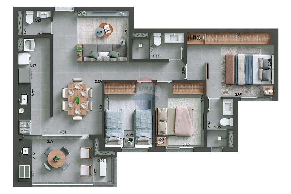 Apartamento - Venda - São José do Rio Preto , São Paulo - Murano_-_Planta_94m².jpg - 631481001-23