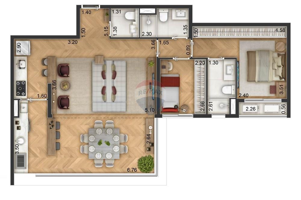 Apartamento - Venda - São Paulo , São Paulo - 2-DORMS-2-SUITES-86-m²-opção-Sala-Ampliada.jpg - 631451021-4