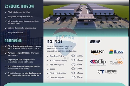 Alugar-Galpão-Av. Constant Pavan , 4010  - MAV Construtora  - Betel , Paulínia , São Paulo , 13140-000-690511223-24