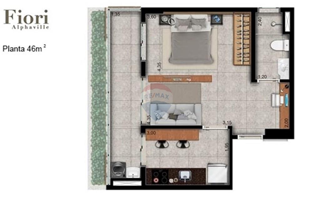 Studio - Venda - Barueri , São Paulo - planta_fiori_46m.jpg - 691081002-15