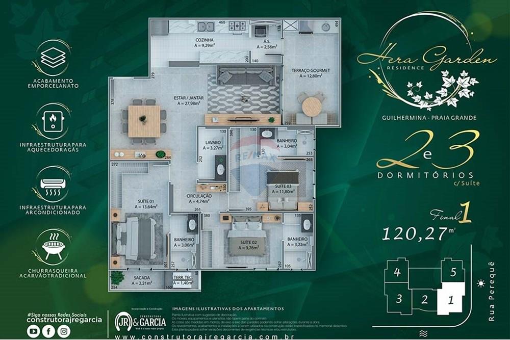 Apartamento - Venda - Praia Grande , São Paulo - Apto Final 1 - Hera Garden Residence - Guilhermina - Construtora JR e Garcia - Praia Grande SP (2).jpg - 691161001-2