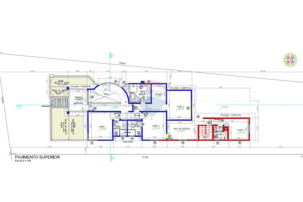 Casa de Condomínio - Alugar - Campinas , São Paulo - PLANTA PISO SUPERIOR - 690181001-402