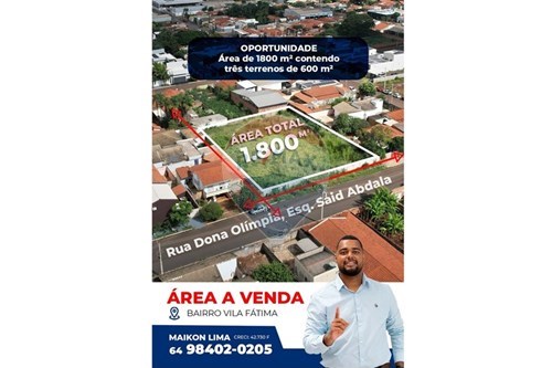 Venda-Terreno-Vila Fátima , Jataí , Goiás , 75803060-722301007-12