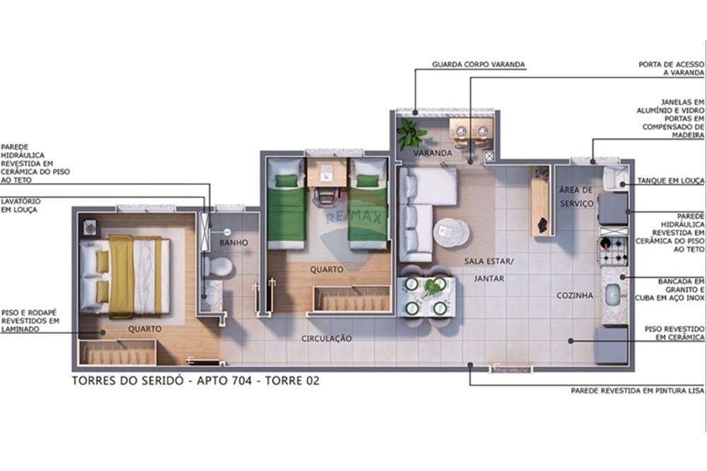 Apartamento - Venda - Parnamirim , Rio Grande do Norte - serido21.jpeg - 720811071-8