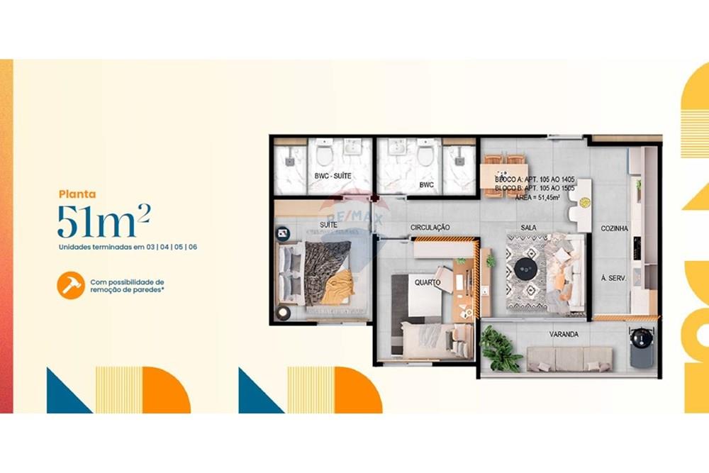 Apartamento - Venda - Jaboatão dos Guararapes , Pernambuco - Planta 51m.jpg - 850091079-170