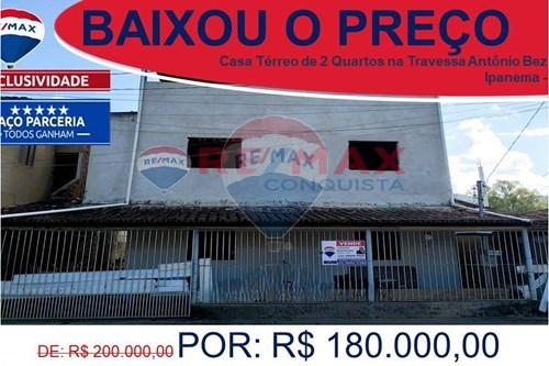 Venda-Casa-Travessa Antonio Bezerra , 168  - Bairro da Irmãs  - Centro , Ipanema , Minas Gerais , 36950000-870451004-102