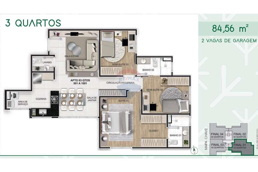 Apartamento - Venda - Belo Horizonte , Minas Gerais - 3Q_final01.jpg - 870251007-81